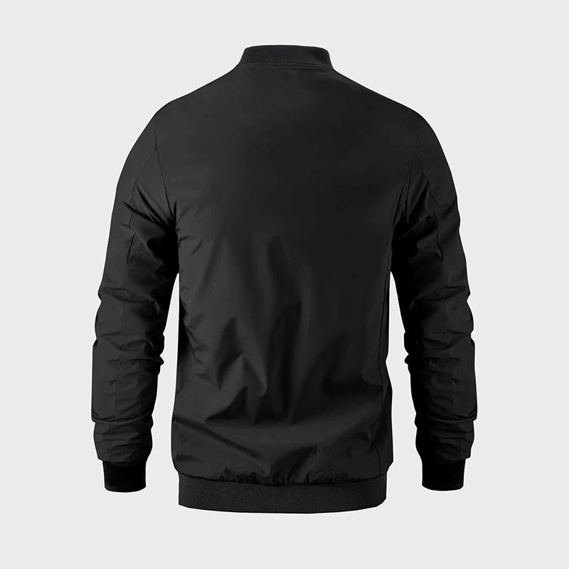 Jaqueta bomber masculina com letras bordadas