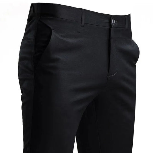 Calça de Terno Masculino Estiramento Inteligente Casual Cor Sólida em Linha Reta Wearable