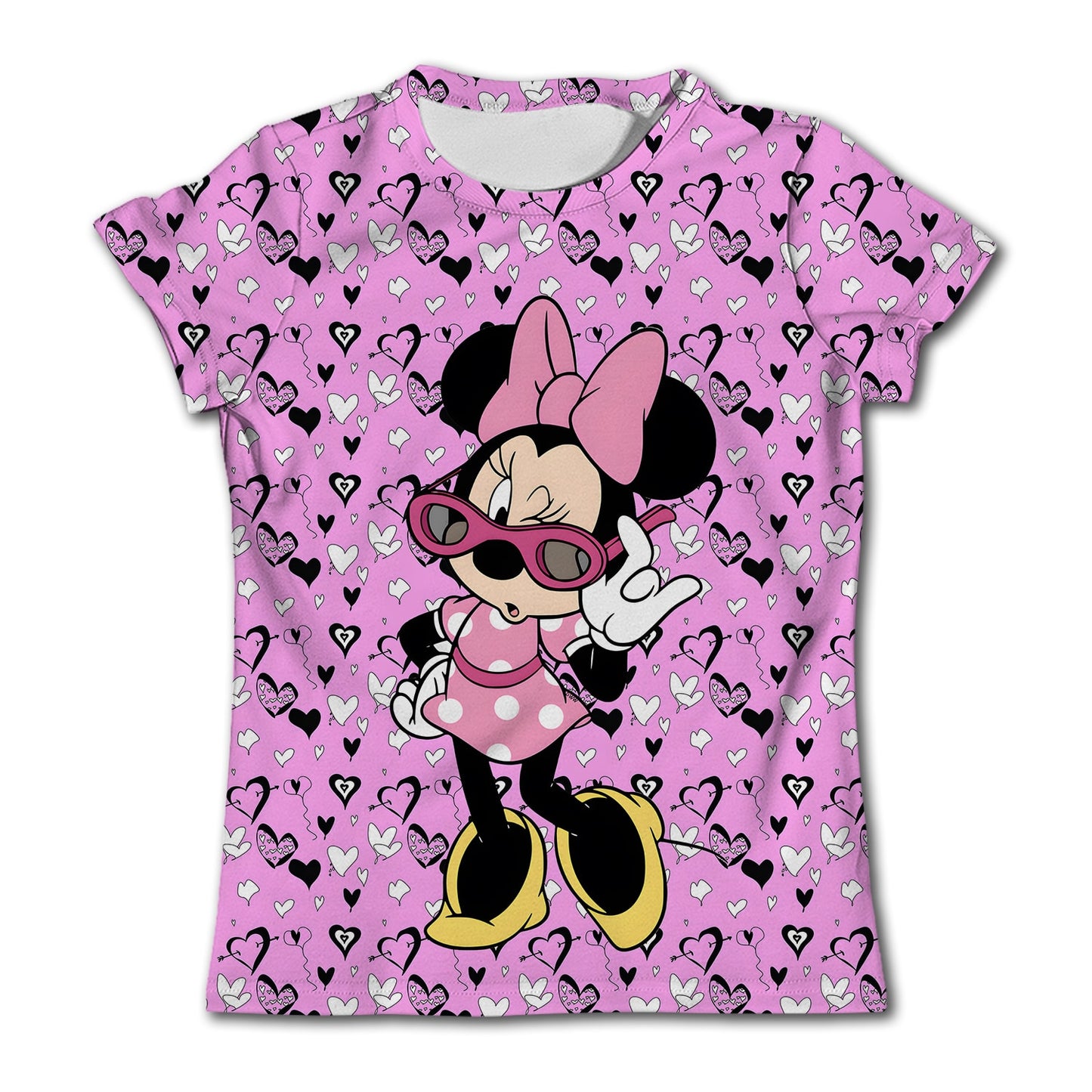 Camiseta Moda Disney Minnie Mouse Manga Curta