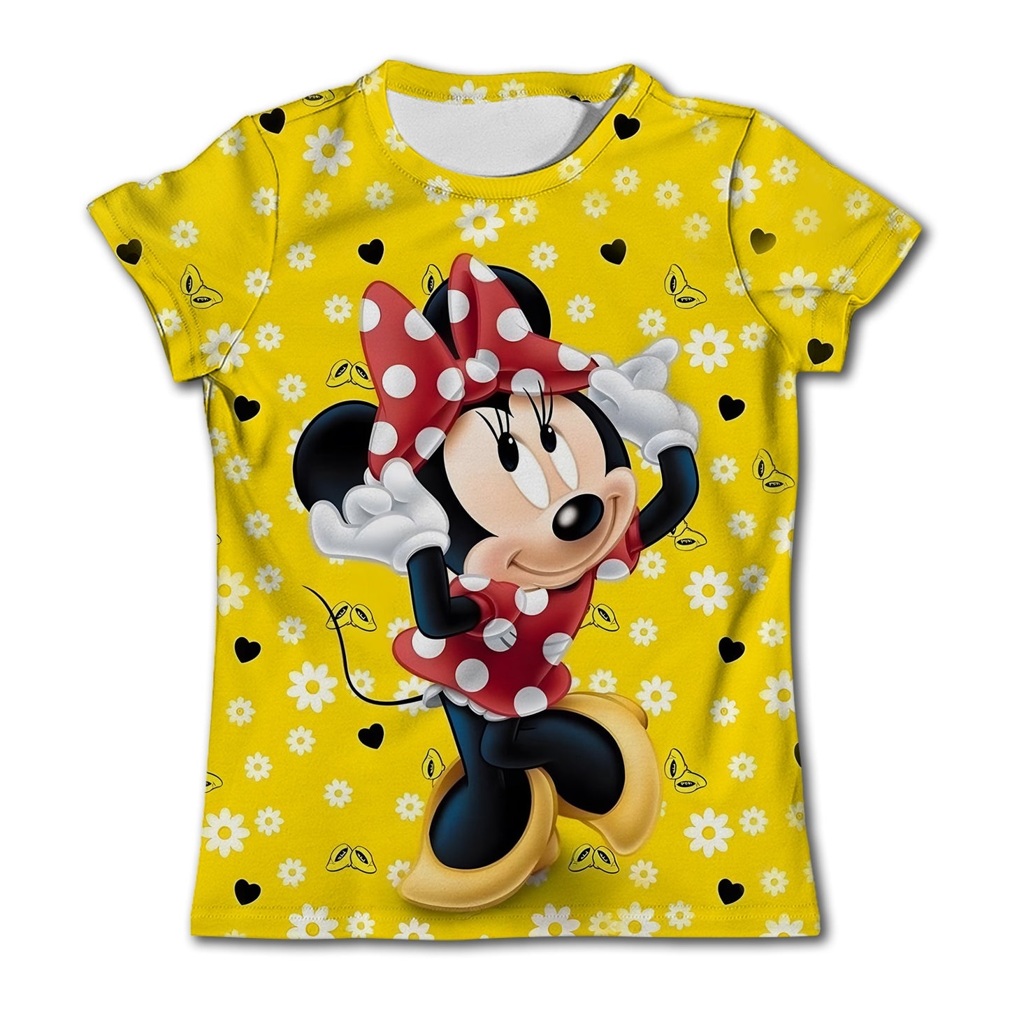 Camiseta Moda Disney Minnie Mouse Manga Curta