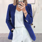 Blazer-Cardigã Casual de Veludo Fino Monocromático