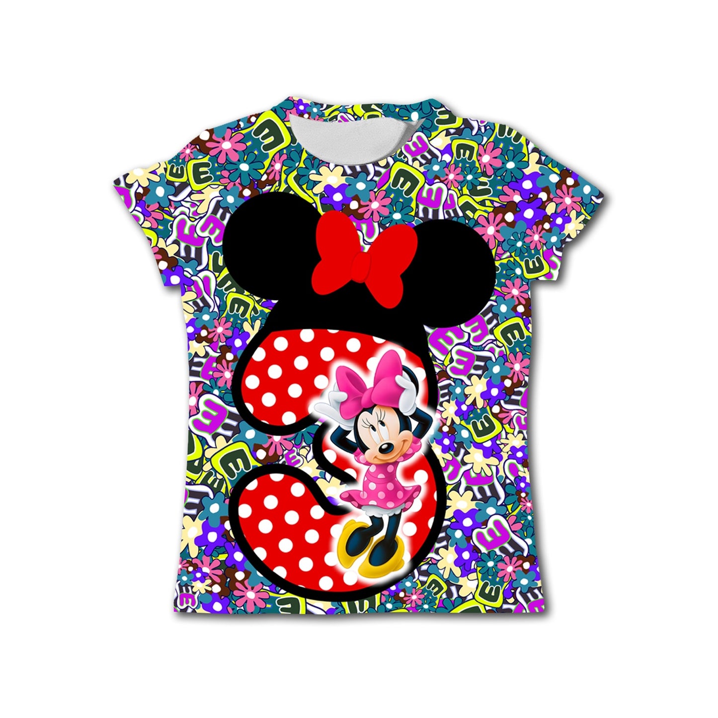 Camiseta Moda Disney Minnie Mouse Manga Curta