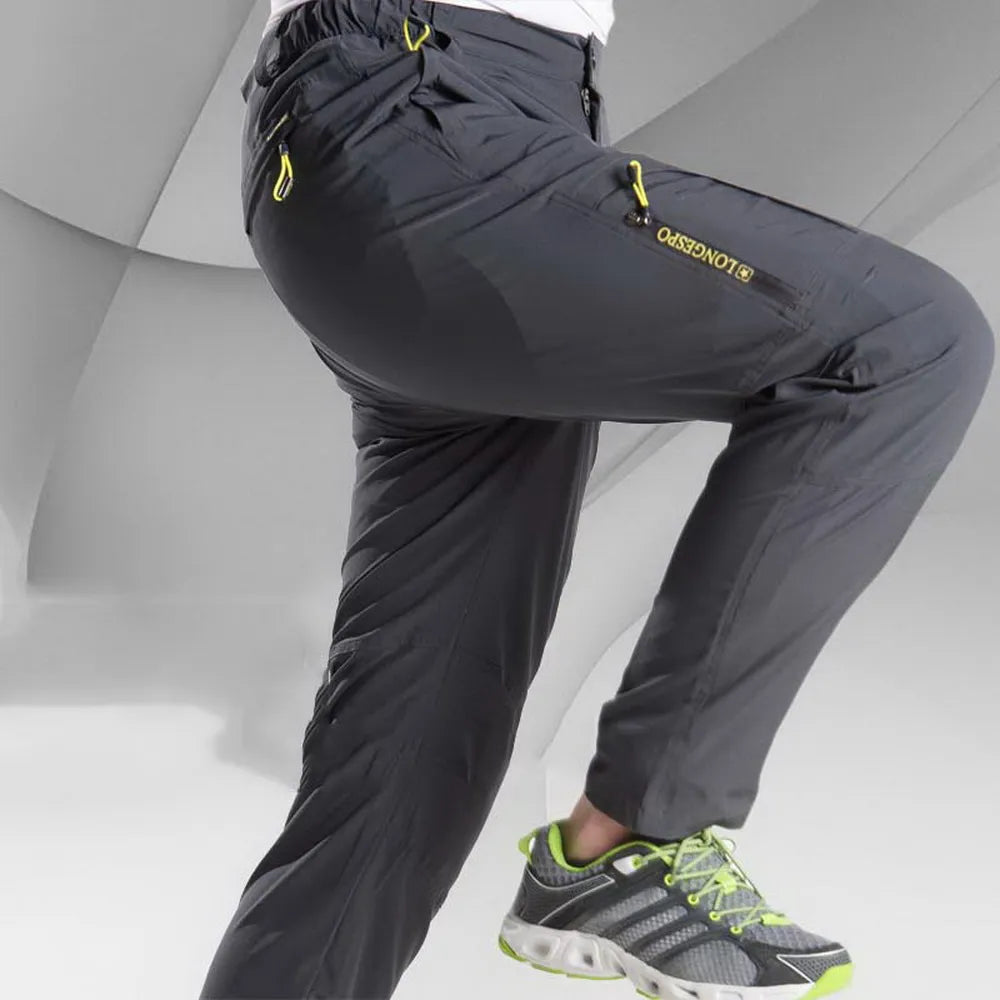 Calça Masculina Esportiva Casuais Verão Finas Elásticas Caminhadas Ar Livre