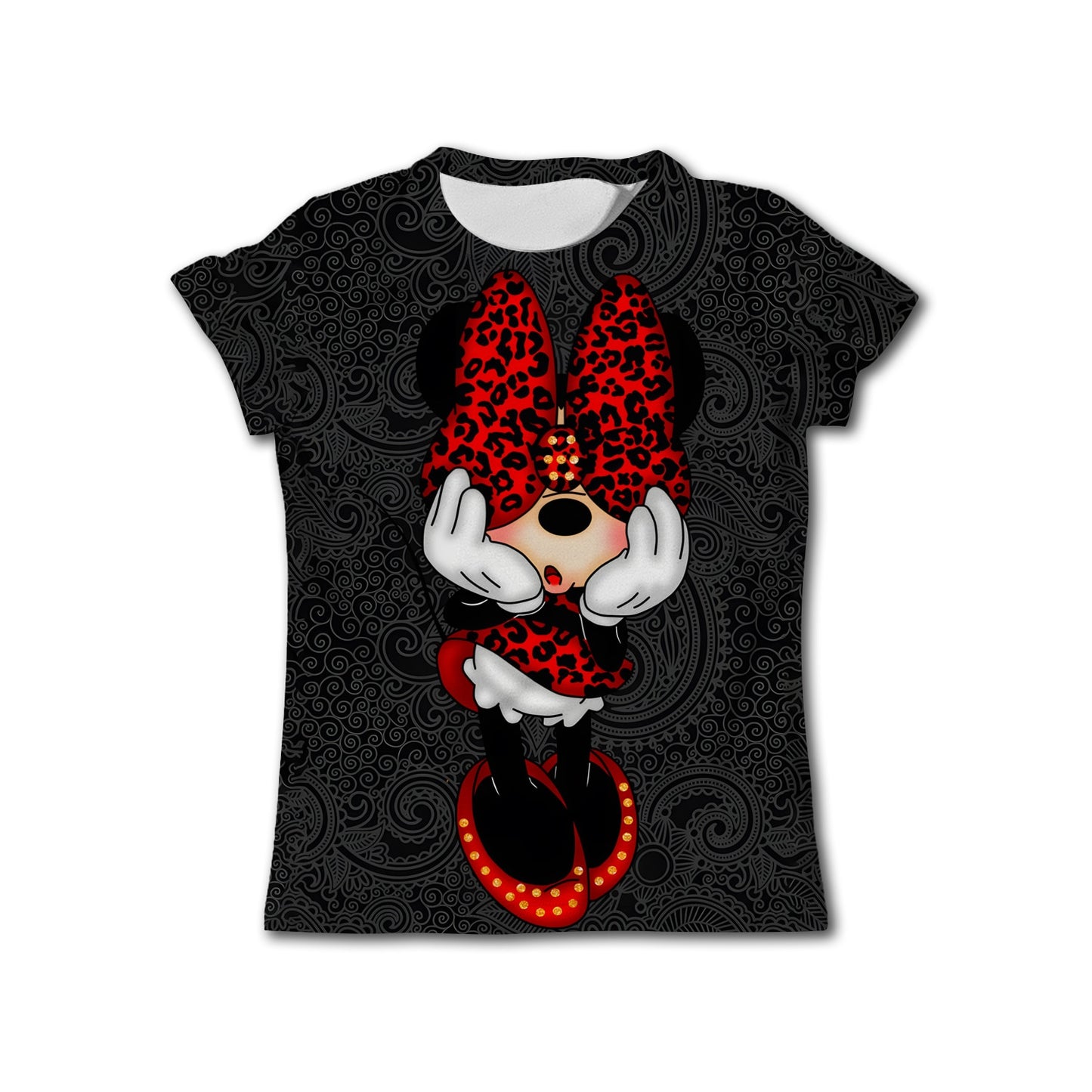 Camiseta Moda Disney Minnie Mouse Manga Curta